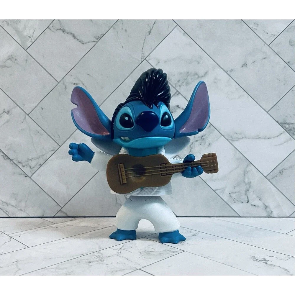 Vintage 2001 Lilo and Stitch Elvis Bobble Head Stitch McDonald’s Toy With Board
